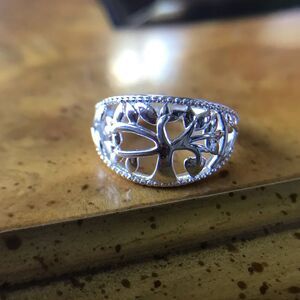 Tree of Life Sterling Silver Ring Size 6